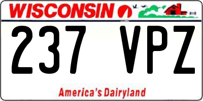 WI license plate 237VPZ