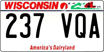 WI license plate 237VQA