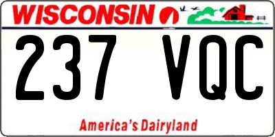 WI license plate 237VQC