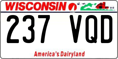 WI license plate 237VQD
