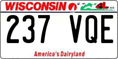 WI license plate 237VQE
