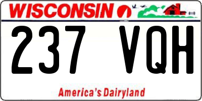 WI license plate 237VQH