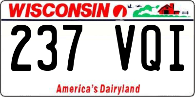 WI license plate 237VQI