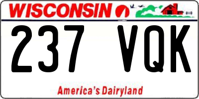 WI license plate 237VQK