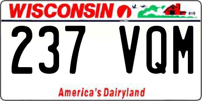 WI license plate 237VQM