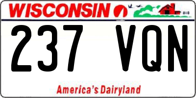 WI license plate 237VQN
