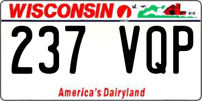 WI license plate 237VQP