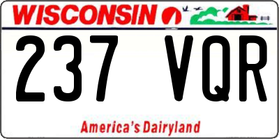 WI license plate 237VQR