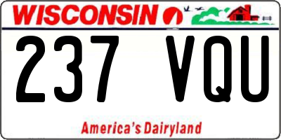 WI license plate 237VQU