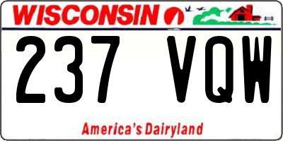 WI license plate 237VQW