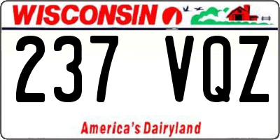 WI license plate 237VQZ