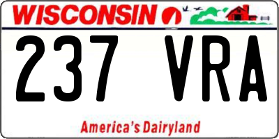WI license plate 237VRA