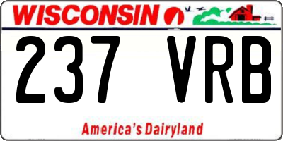 WI license plate 237VRB