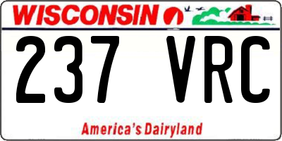 WI license plate 237VRC