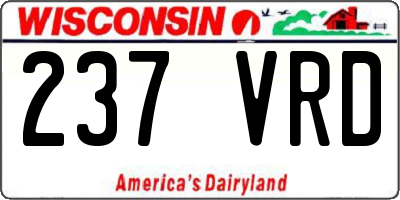 WI license plate 237VRD