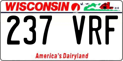 WI license plate 237VRF