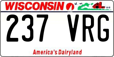 WI license plate 237VRG