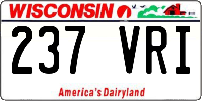 WI license plate 237VRI