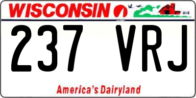 WI license plate 237VRJ