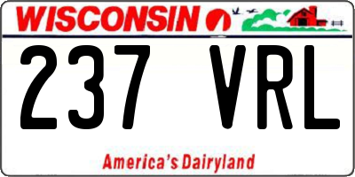 WI license plate 237VRL