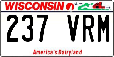 WI license plate 237VRM