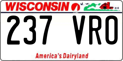 WI license plate 237VRO
