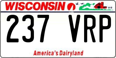 WI license plate 237VRP