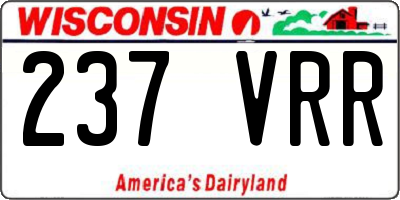 WI license plate 237VRR