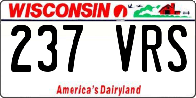 WI license plate 237VRS