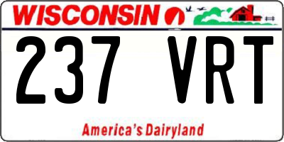 WI license plate 237VRT
