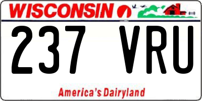 WI license plate 237VRU
