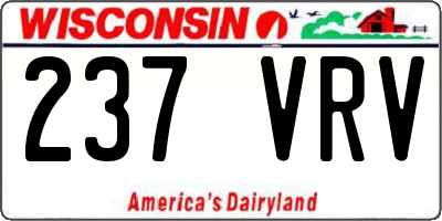 WI license plate 237VRV