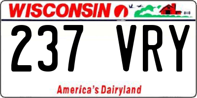 WI license plate 237VRY