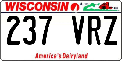 WI license plate 237VRZ