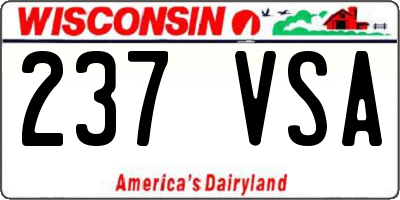 WI license plate 237VSA