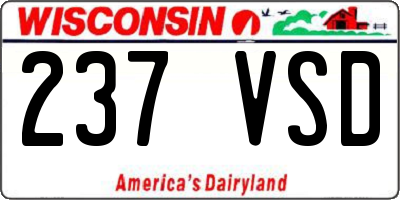 WI license plate 237VSD