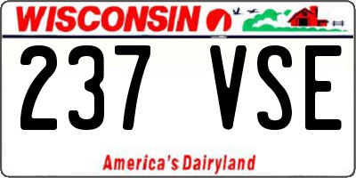 WI license plate 237VSE