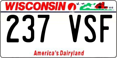 WI license plate 237VSF