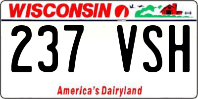 WI license plate 237VSH