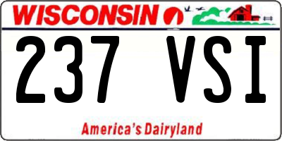 WI license plate 237VSI