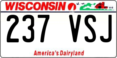WI license plate 237VSJ