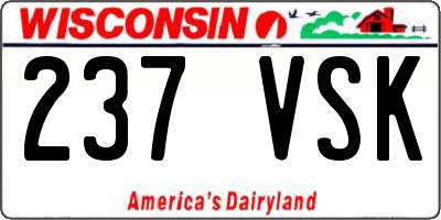 WI license plate 237VSK