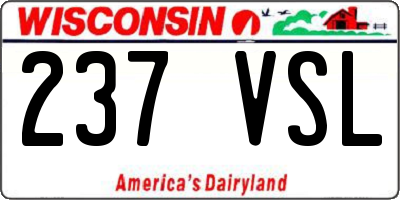 WI license plate 237VSL