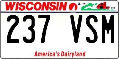 WI license plate 237VSM
