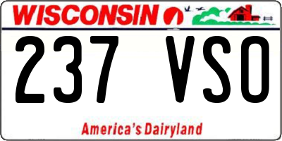 WI license plate 237VSO