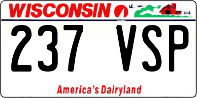 WI license plate 237VSP