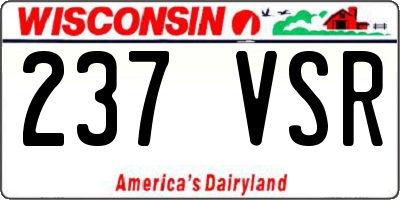 WI license plate 237VSR