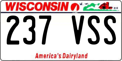 WI license plate 237VSS