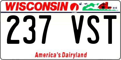 WI license plate 237VST