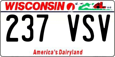 WI license plate 237VSV